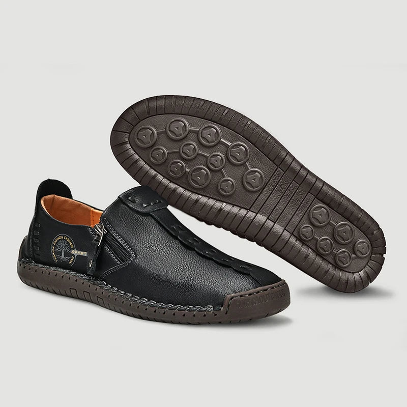 Mocassins en cuir pour hommes, chaussures à enfiler décontractées, respirantes, plates, grande taille, offre spéciale