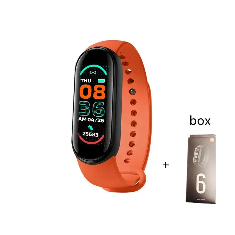 2024 Bracelet Intelligent Multifonction Fréquence Cardiaque Moniteur De Pression Artérielle Étape Musique Surveillance Du Sommeil M6 Montre de Sport Intelligente Fitness