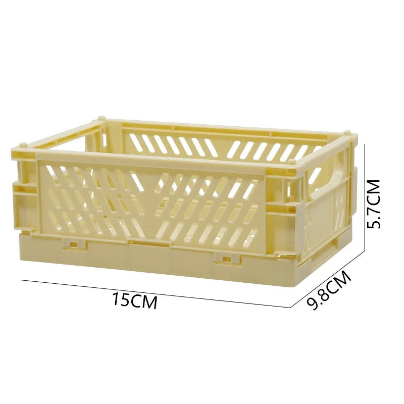 Caisse de rangement pliable en plastique, panier pliable, empilable, mignon, maquillage, bijoux, jouets, boîtes pour boîte de rangement, organisateur Portable