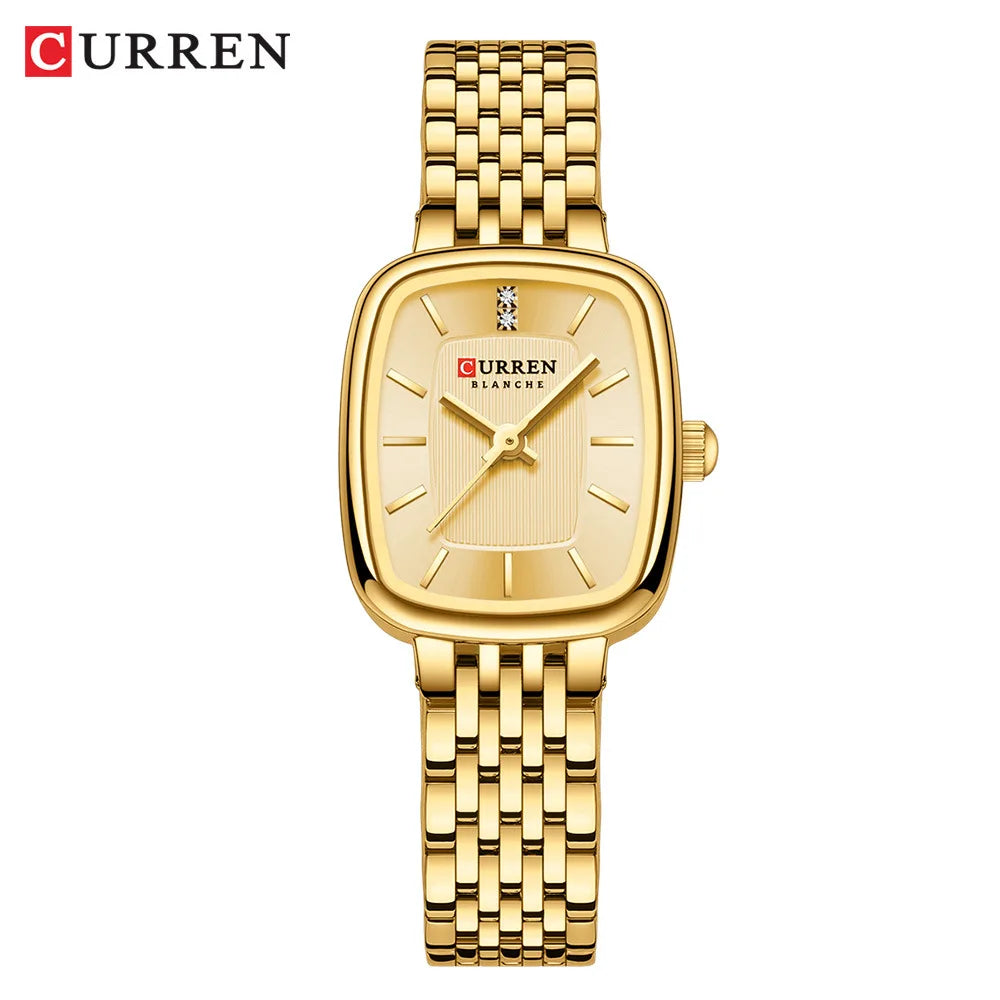 CURREN 9093 mode Quartz femmes montre Simple élégant cadran carré or bracelet en acier inoxydable étanche loisirs affaires montres