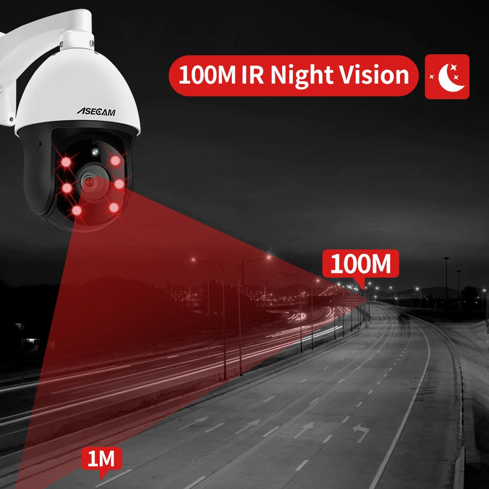 8MP 4K 30X Zoom camera video surveillance IMX415 IP extérieure PTZ Varifocal Onvif H.265 vitesse dôme sécurité POE deux voies Audio caméra de surveillance Protocole Hikvision