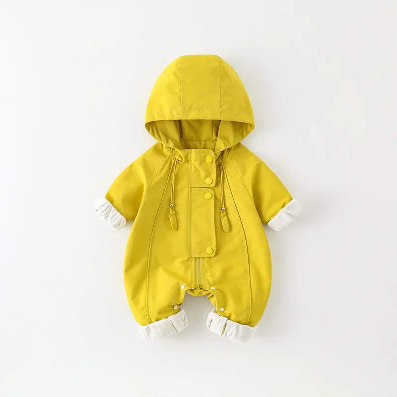 Combinaisons à capuche pour bébés garçons et filles, vestes coupe-vent, barboteuse à manches longues pour nouveau-nés, vêtements d'extérieur d'automne et d'hiver, nouvelle collection