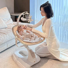 Chaise à Bascule Multifonctionnelle pour Bébé, Berceau Électrique, Réglage du Dossier, Apaisant