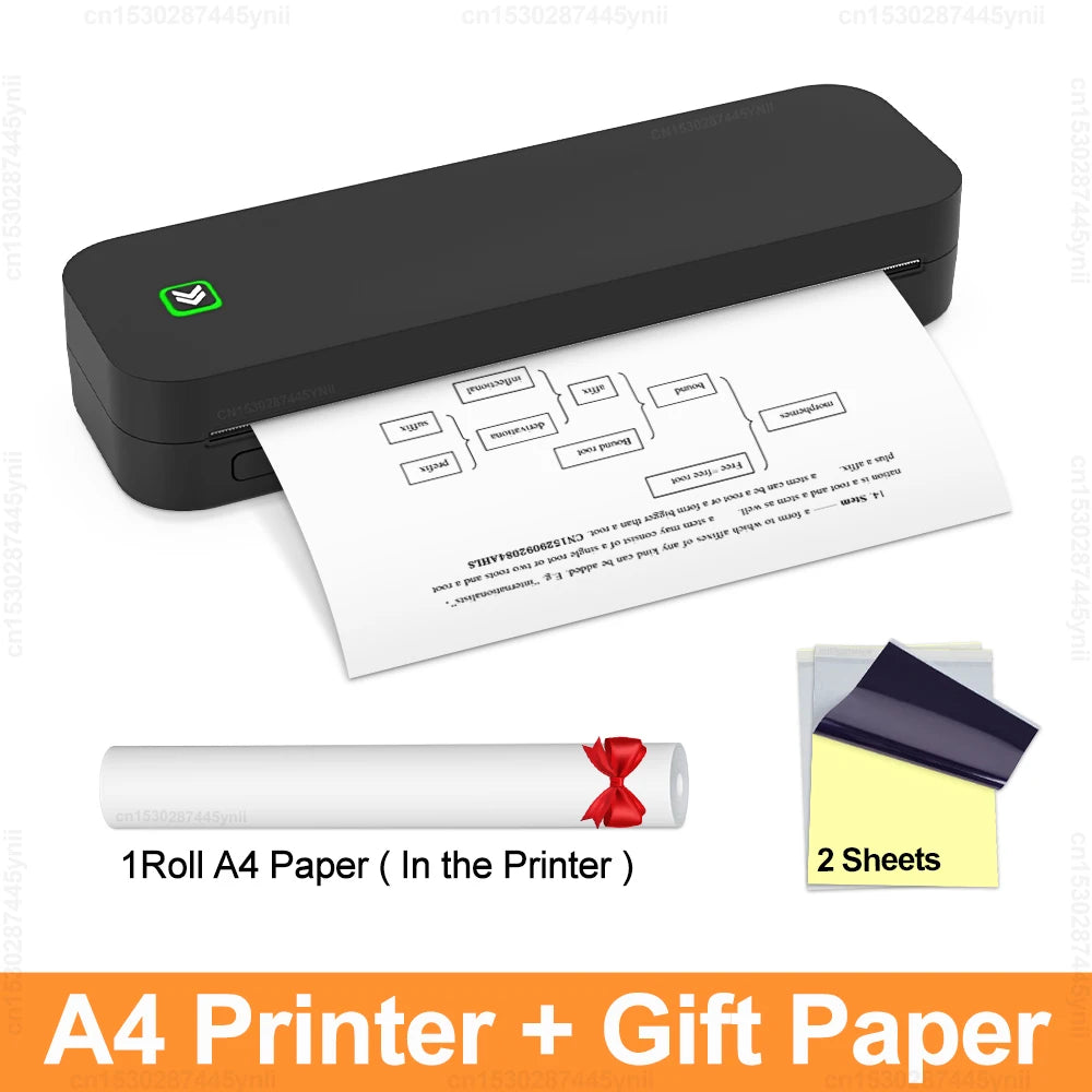 Imprimante thermique A4 Bluetooth PDF Excel mot Machine d'impression de documents similaire à l'imprimante D210 M08F M832 A40 ou 1PK de papier thermique