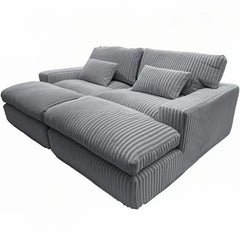 Canapé-lit Double en velours côtelé de luxe, Style italien rétro, pour salon, Compression sous vide, lavable, personnalisable