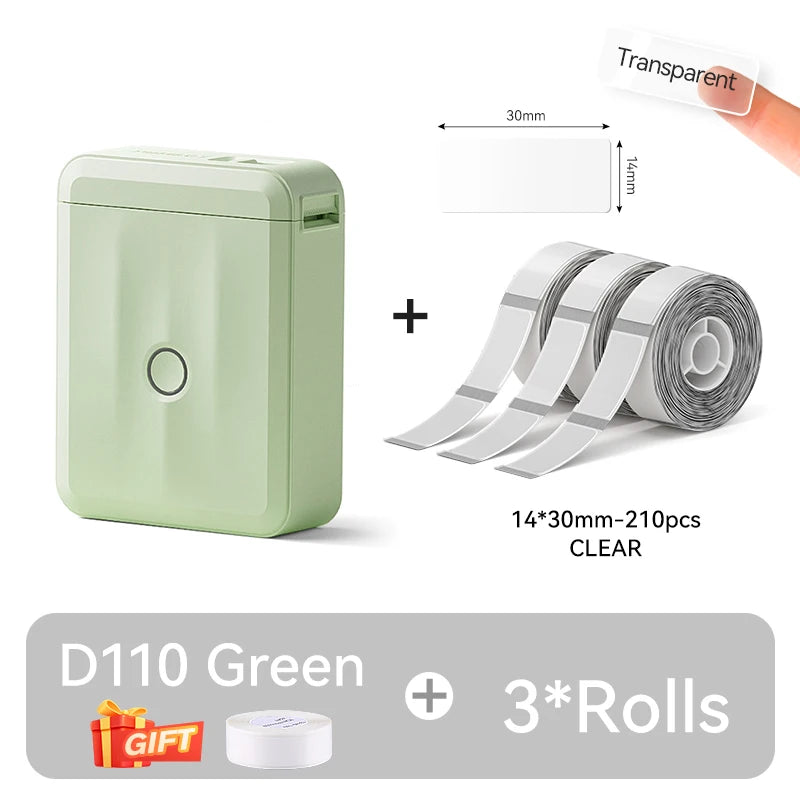 NIIMBOT D110 Version améliorée imprimante d'étiquettes thermiques Mini fabricant d'étiquettes intelligent Portable avec ruban pour bureau maison cuisine école