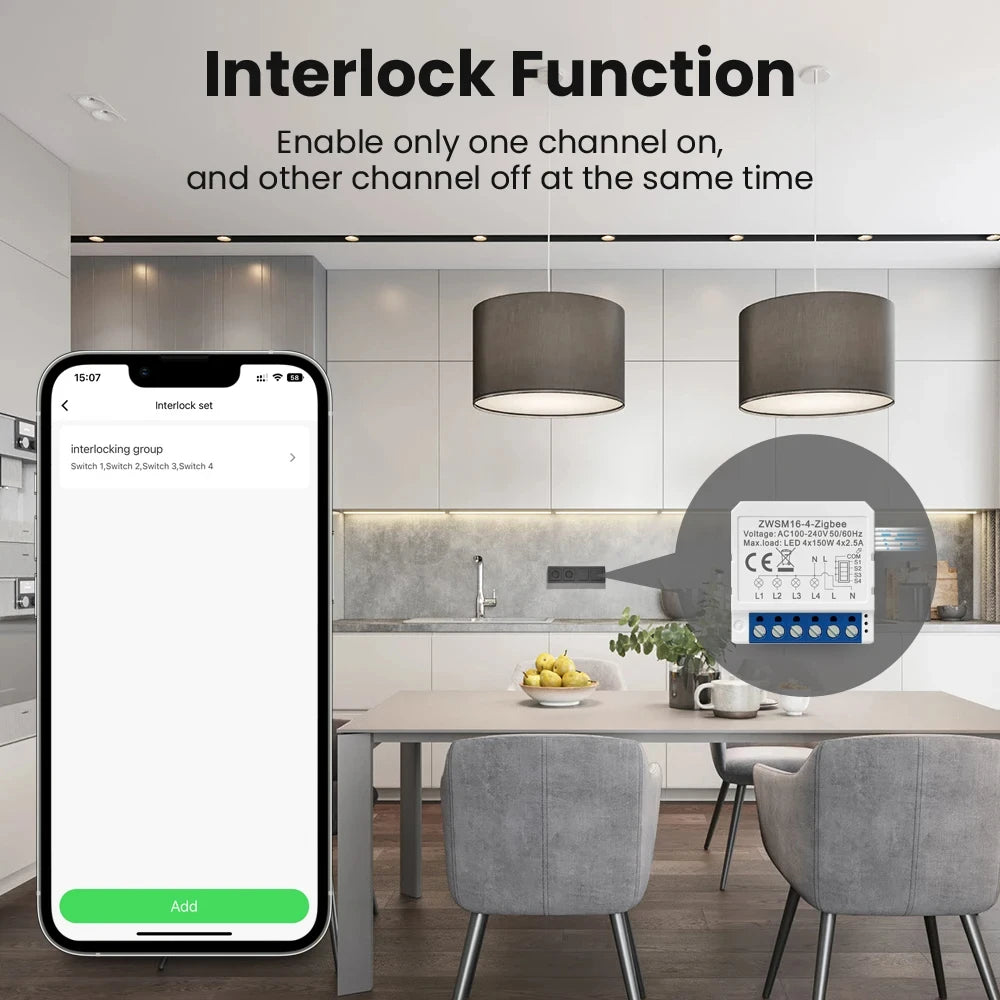 MIUCDA Tuya WiFi/Zigbee Module intelligent, interrupteur d'éclairage bricolage disjoncteur neutre/pas de commande de fil neutre fonctionne avec Alexa Google Home