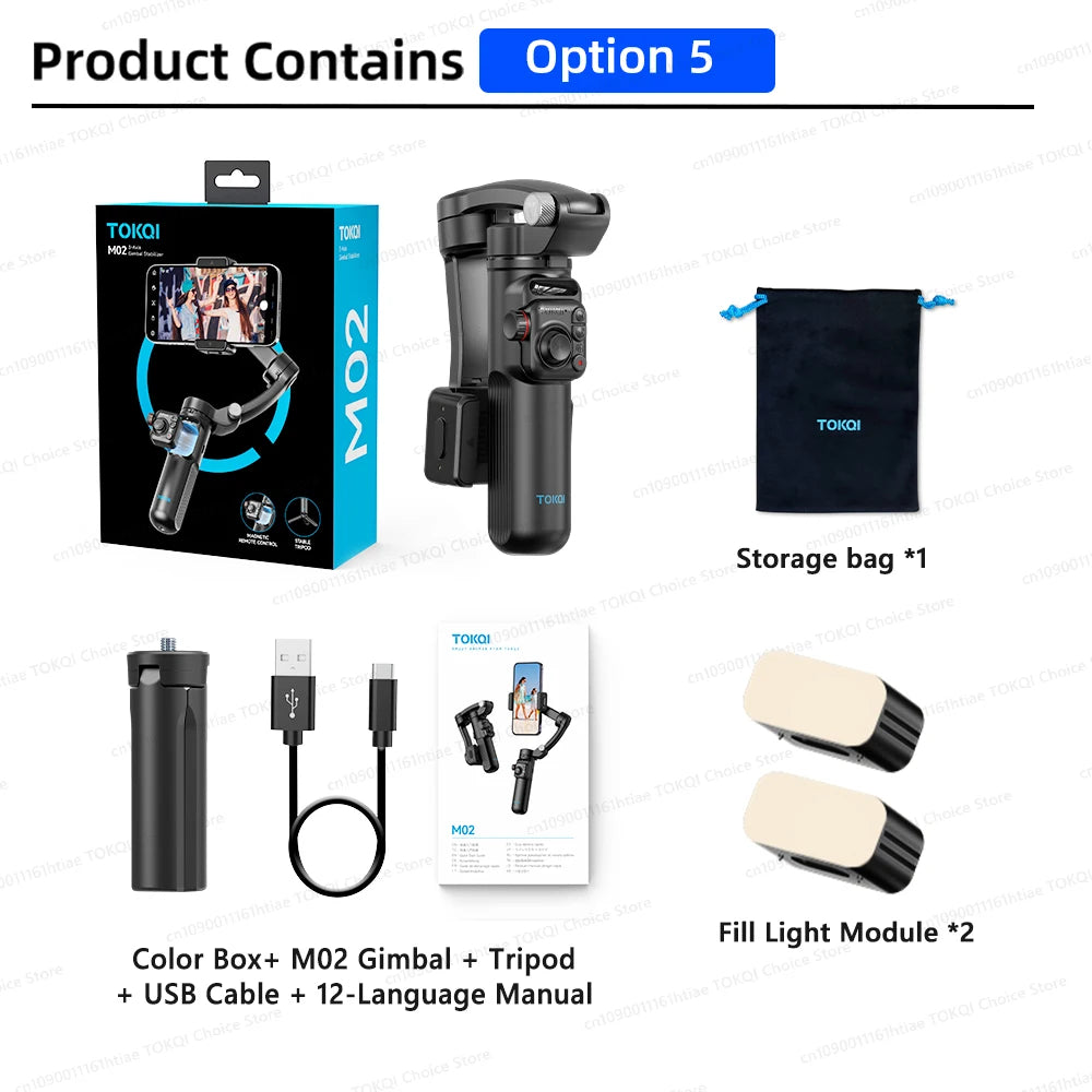 Support Téléphone Gimbal 3 Axes à Main, Enregistrement Vidéo Anti-Tremblement avec Trépied Selfie Stabilisateur pour Xiaomi iPhone et Smartphones