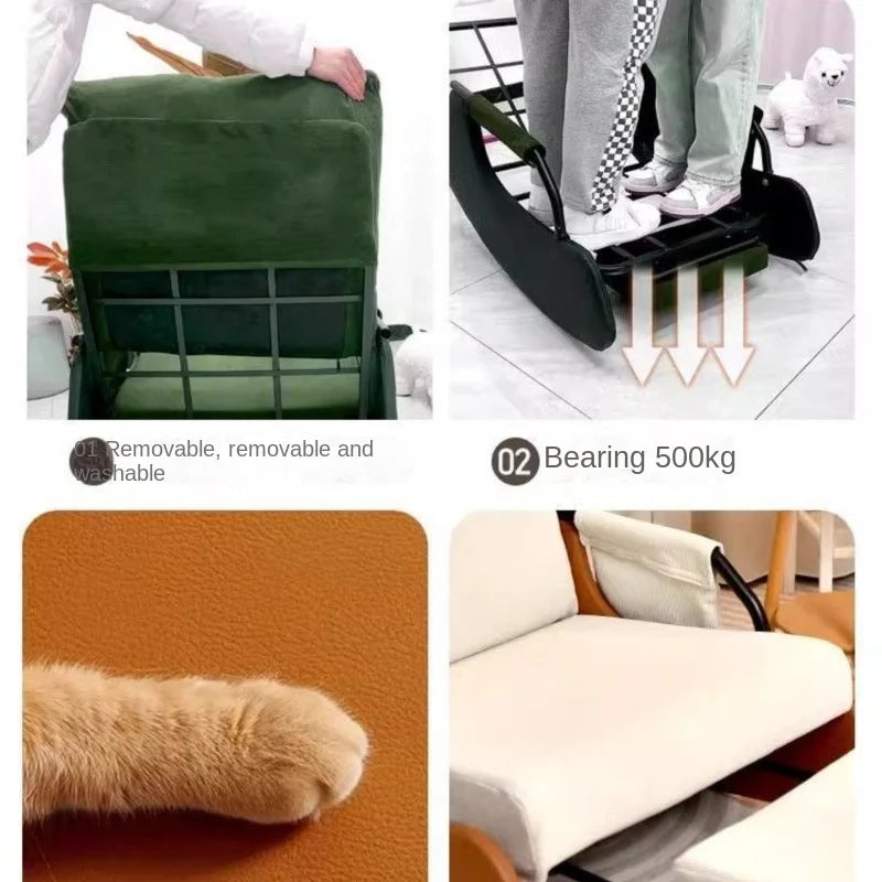 Fauteuil à bascule pour la pause déjeuner, fauteuil inclinable paresseux, canapé Tat, balcon, adulte unique, maison, loisirs, paresseux, peut dormir, coussin en latex