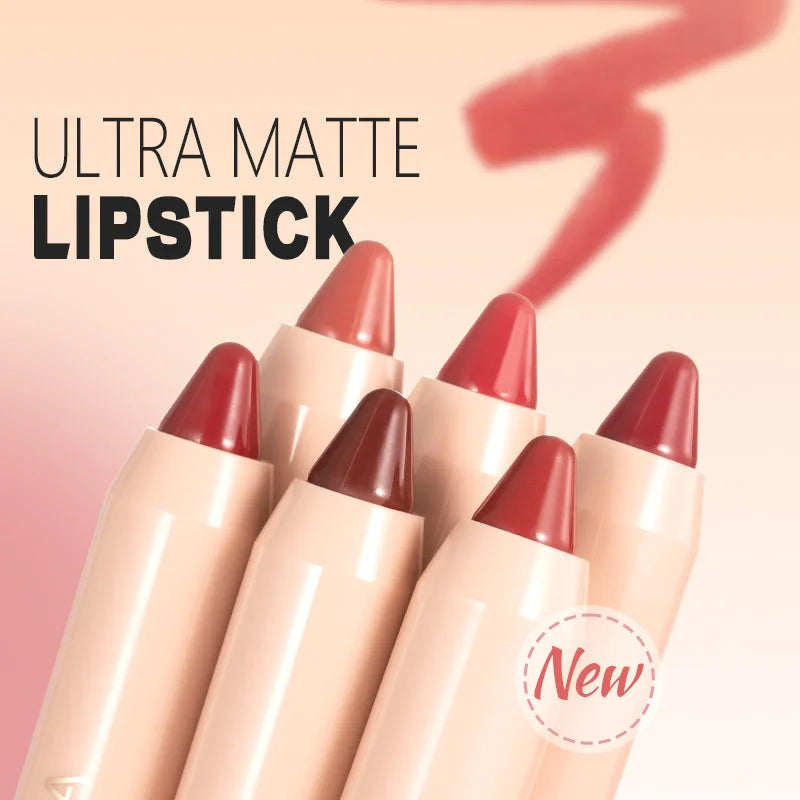 8-Colors Lipstick Pencil Waterproof Sexy Red Matte Contour Tint Lipstick Lasting Non-stick Cup Lipliner Pen Lips Makeup Cosmetic