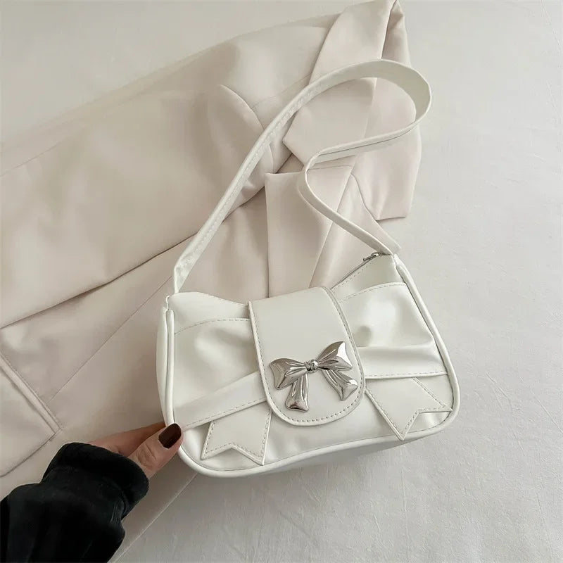 Sac à main en cuir PU pour femmes, sac à bandoulière tendance avec nœud, sac sous les bras décontracté, sacs de transport quotidiens, sac de Banquet, sacs d'affaires pour femmes