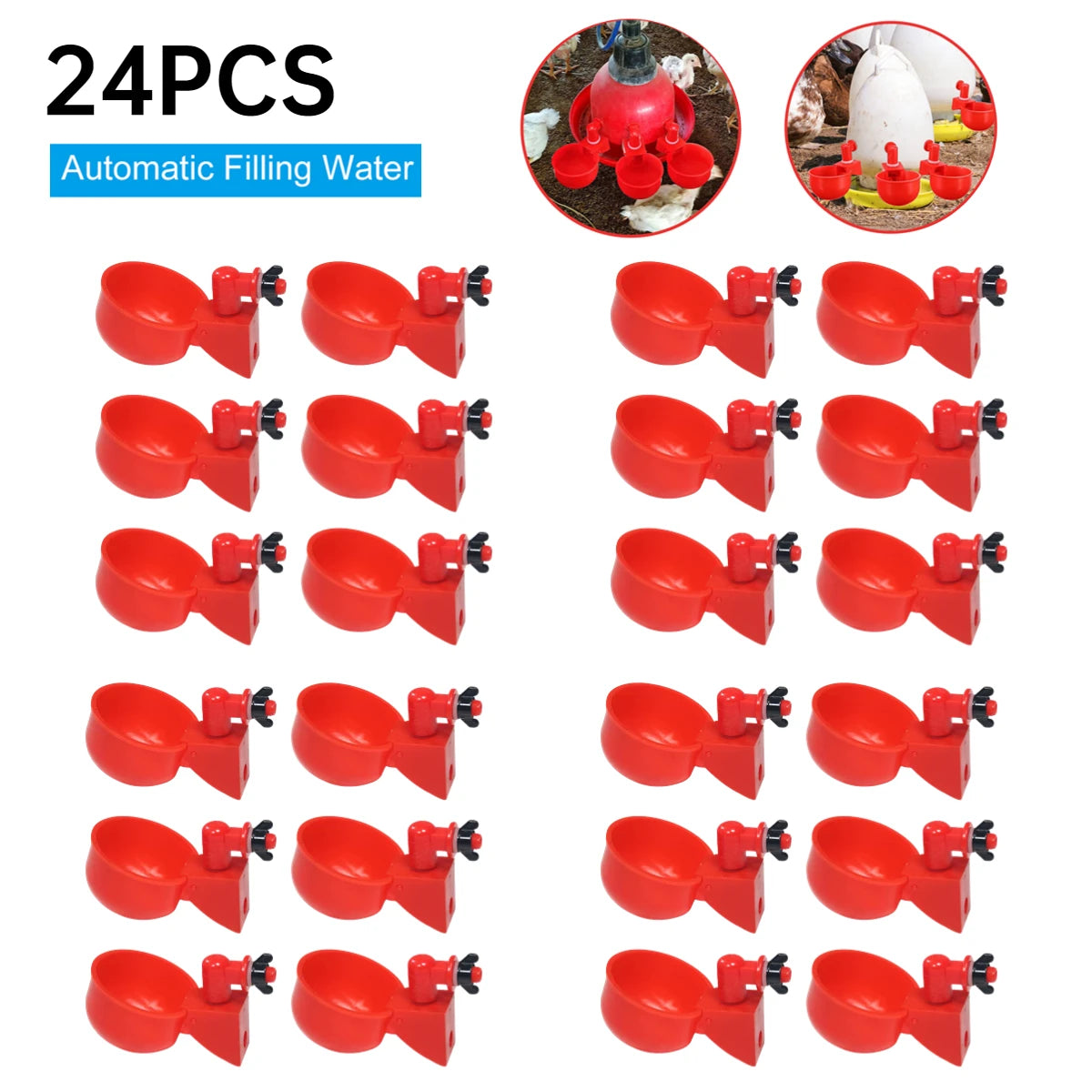 Mangeoire automatique jetable pour volaille, gobelet à boire, abreuvoir pour poussins, canard, oie, caille, 36-1 pièces