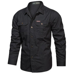 Nouveaux hommes chemise décontractée 5XL mâle surchemise 2025 militaire coton à manches longues chemises hommes marque vêtements haute qualité Blouse